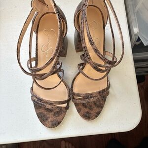 Jessica Simpson Leopard Print Strappy Sandals. Sz 9